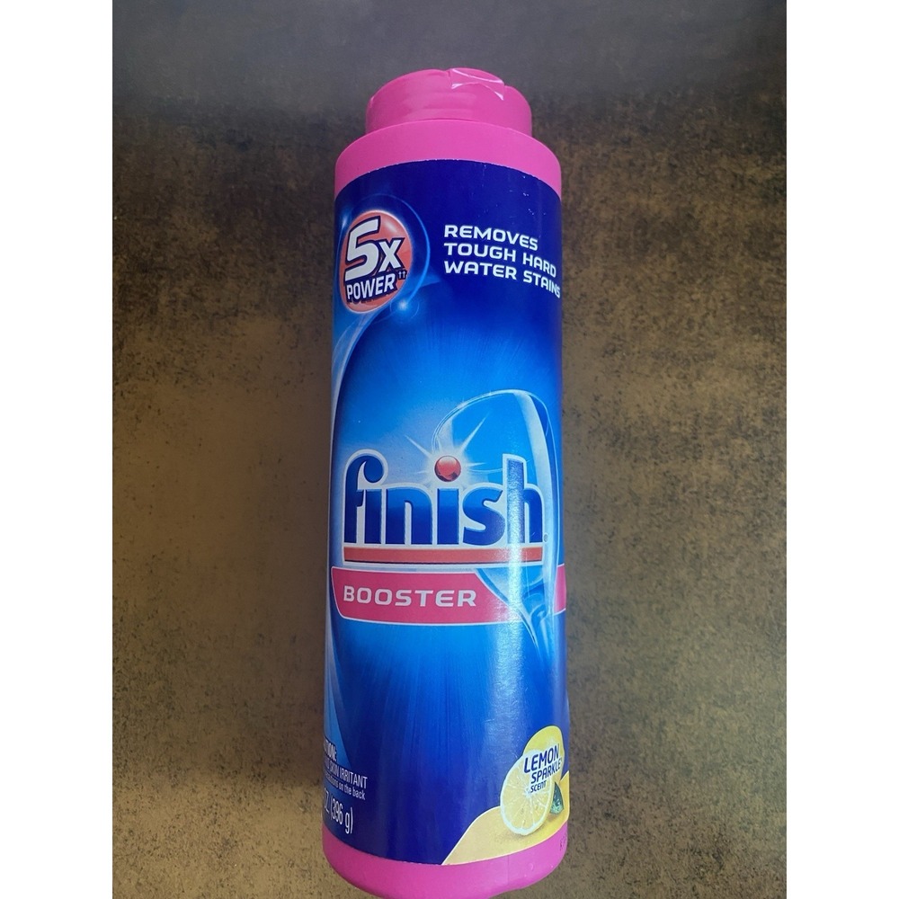 Finish Detergent Booster Powder Dishwasher Lemon Sparkle 14 Oz. New Discontinued
